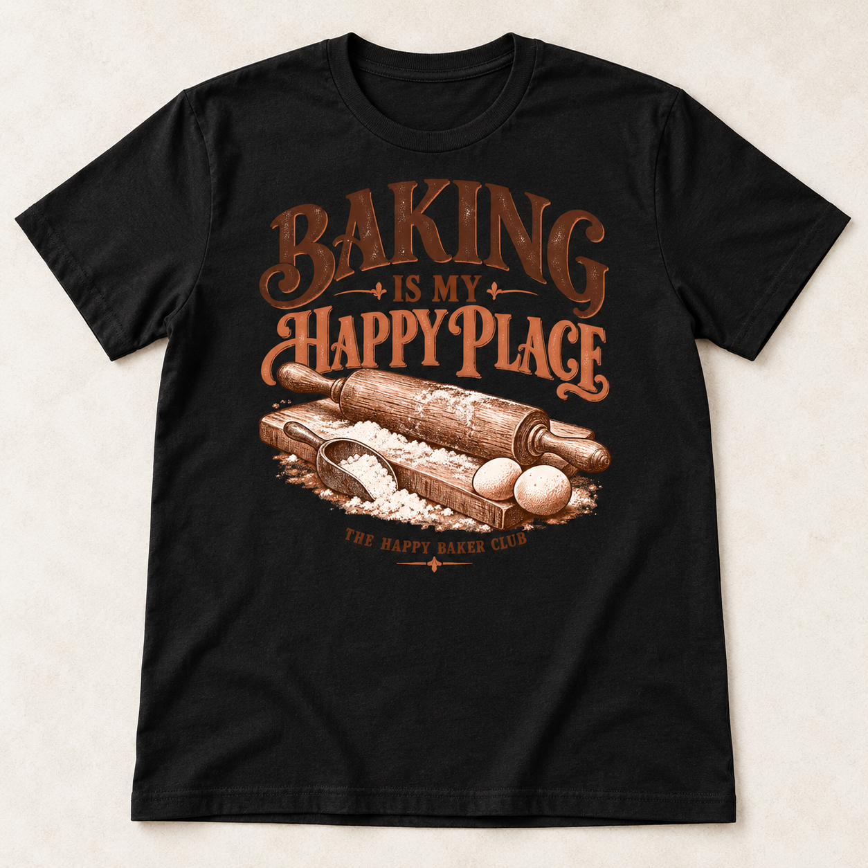 Black Baking Is My Happy Place T-shirt